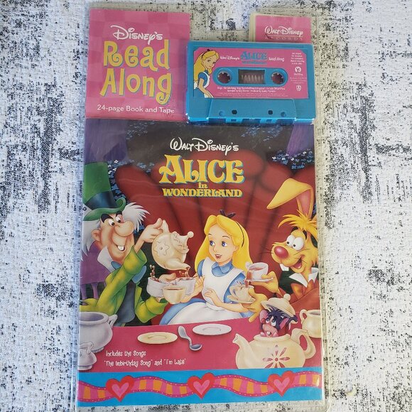 Alice in Wonderland Disney Read Along Cassette tape + Book Bundle new in box~ - Picture 1 of 4
